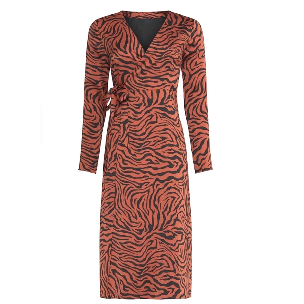 Burnt orange wrap dress from rent the runway  sweet baby jamie xs